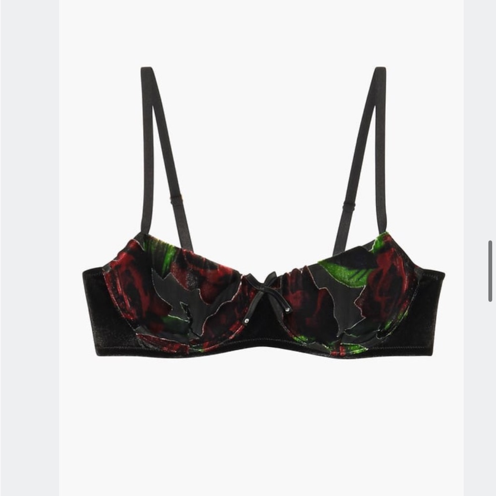 Savage X Fenty EXPLODED FLORAL VELVET & CHIFFON BALCONETTE BRA